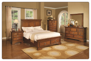 6 Piece Sandpiper Bedroom Set in Warm Oak Finish by Coaster - 201551