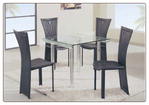 Chic Dinette with Square Table Intricately Designed Chairs Set by Global Furnither USA