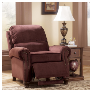 Hawkins - Cinnamon Traditional Low Leg Recliner with Nailhead Trim by Signature Design by Ashley