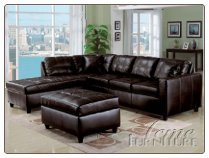 Espresso Bonded Leather Match Sectional Set