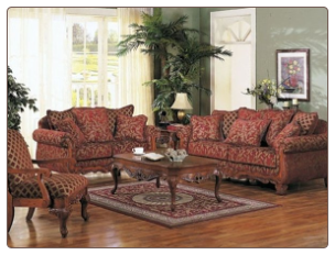 Floral Chenille Fabric Two-Tone Classic Living Room