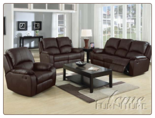 Caray Black Bonded Leather Sofa w/5 Recliners Set