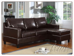 Vogue Espresso Bycast PU Sectional Sofa by Acme Furniture