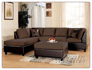 Acme Furniture Chocolate Easy Rider and Espresso Bycast Sofa 2 Piece 10110 Set
