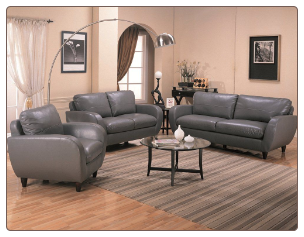 Piven Sofa in Gray Bonded Leather Upholstery by Coaster - 502361