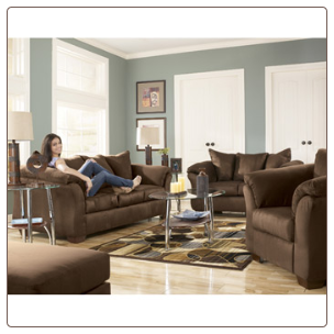 Darcy - Cafe Contemporary  Living Room Sofa  Set with Accent Pillows by Signature  Ashley