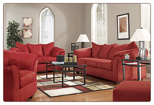 Darcy - Salsa Contemporary  Living Room Sofa  Set with Accent Pillows by Signature  Ashley