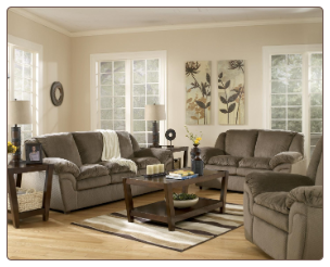 Juno - Mocha Contemporary  Living Room Sofa  Set with Accent Pillows by Signature  Ashley
