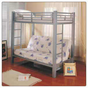 Bunks Twin Over Futon Metal Bunk Bed by Coaster