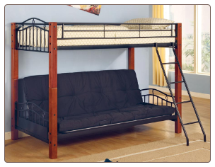 Haskell Metal and Wood Casual Twin over Futon Bunk Bed by Coaster