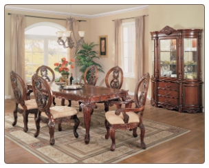 Classic Designed Dining Room Set with Double Pedestal Table, from Versailles Collection by Acme Furniture