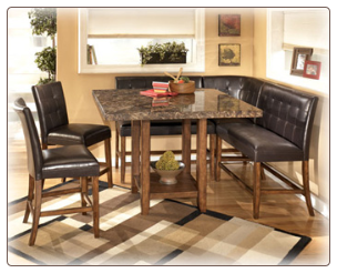 Lacey -  Luxurious Dark Brown Dining Room Counter Table Set by Ashley Furniture
