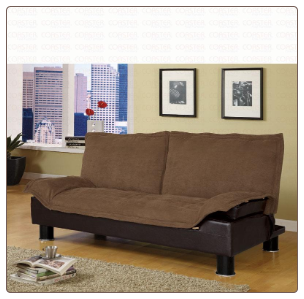 Coaster Casual Convertible Coffe Microfiber Futon Sofa Bed
