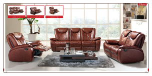 ESF  - Leather Living Room Set with Reclining System, '33' Collection by ESF Furniture.