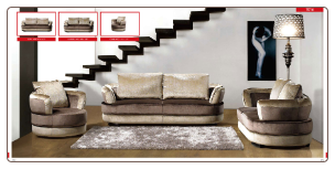 ESF  - 1016  2-tone fabric  Living Room Set