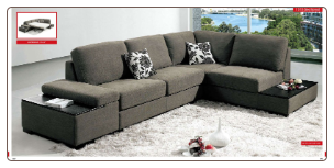 ESF - 1015 Modern  Sectional Sleeper in Full Fabric by European Style Furniture
