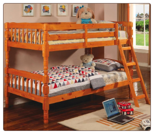 Twin/Twin Bunk Bed in Pine Finish by Coaster - 5040