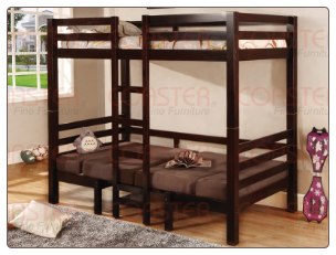 Twin/Twin Convertible Loft Bed in Cappuccino Finish by Coaster - 460263