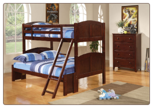 Cappuccino Finish Twin/Fulll Bunk Bed 460212 by Coaster