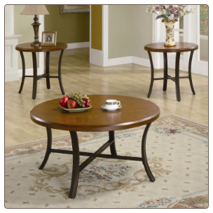 3 Piece Occasional Table Sets Round Coffee Table and End Table Set by Coaster