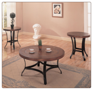 3 Piece Occasional Table Sets 3 Piece Occasional Table Set with Metal Bases by Coaster