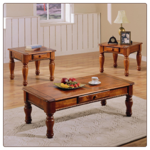 3 Piece Occasional Table Set in a Dark Oak Finish by Coaster