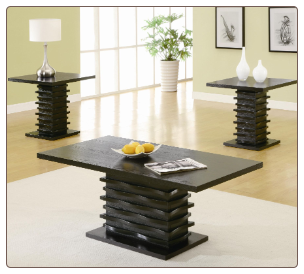 Contemporary 3 Piece Coffee Table and End Table Set