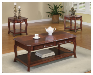 Cherry Brown Occasional Table Set - Coaster 701508
