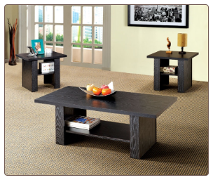 3 Piece Occasional Table Set in Black Finish by Coaster - 700345