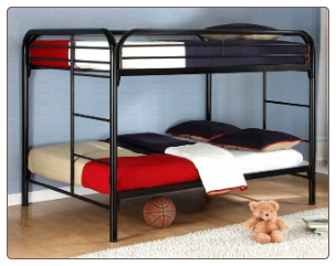 Bearcat Full Over Full Metal Bunk Bed - Black