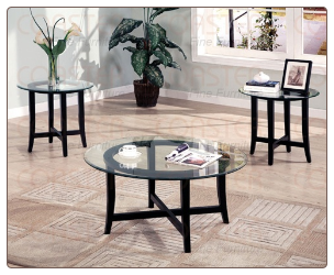 Contemporary 3 Piece Round Occasional Table Set