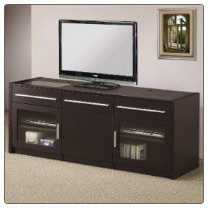 TV Stands Contemporary TV Console with Hidden Mobile Computer Caddy by Coaster