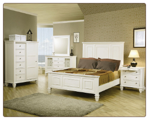 Coaster Sandy Beach Bedroom Set in White CO-201301-SET