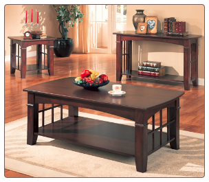 Abernathy Rectangular Coffee Table with Shelf by Coaster