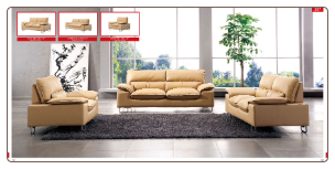ESF  -207 Italian Leather Modern Living Room Set W/Adjustable Headrests