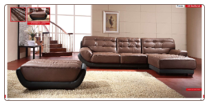 ESF  - Two Tone Modern Leather Sectional Sofa Set - ESF Furniture