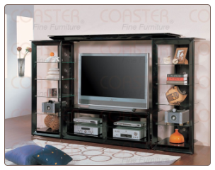 Modern Style Pearl Black Finish Entertainment Center by Coaster - 700163