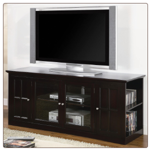 Fullerton Transitional Media Console with Glass Doors by Coaster
