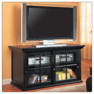 TV Stands Transitional Media Console With Sliding Glass Doors by Coaster