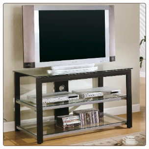 TV Stands Contemporary Metal and Glass Media Console by Coaster