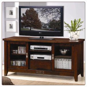 TV Stands Transitional Media Cosole with Doors and Shelves by Coaster