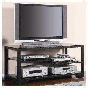TV Stands Contemporary Metal and Glass Media Console by Coaster
