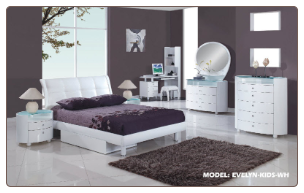 Evelyn Kids Platform Bedroom Set - White - Global Furniture