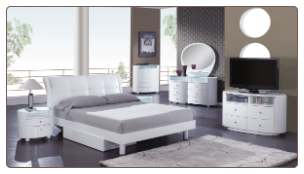 Evelyn Platform Bedroom Set - White - Global Furniture