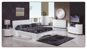 Gia Platform Bedroom Set - White/Wenge - Global Furniture