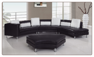 G919 Black/White 4 PCS  Sectional Sofa