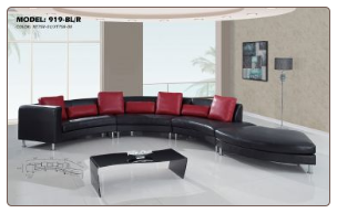 G919 Black/Red 4 PCS  Sectional Sofa