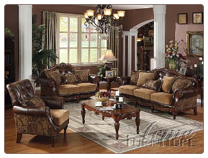 Acme Furniture Bycast PU / Chenille Living Room 05495 Set