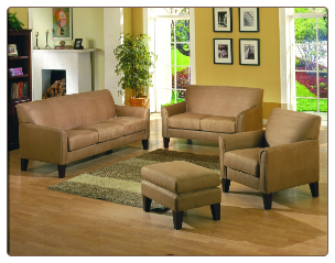 Microfiber Living Room Set in Contemporary Style, 'Petite' Collection by Homelegance.