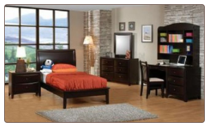 Phoenix Collection Bedroom Furniture Set with Platform Bed in Rich Deep Cappuccino Finish by Coaster - 400181